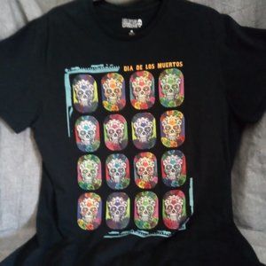 Dia De Los Muertos Men's Black T Shirt (Size XL)